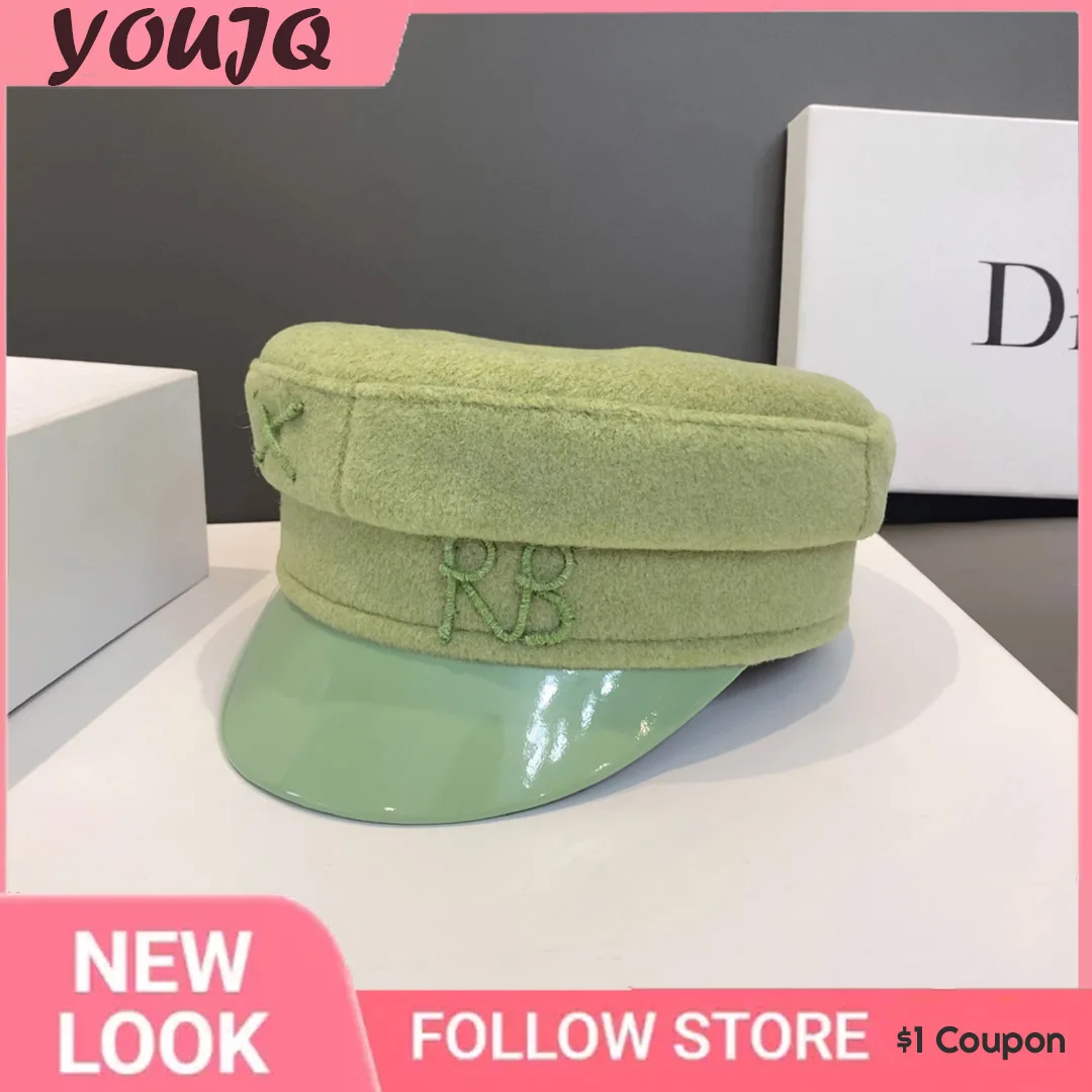 

Luxury Newsboy Octagonal Hats for Women Autumn Winter Casual Versatile Flat-top Peaked Hat Gorras Invierno Mujer