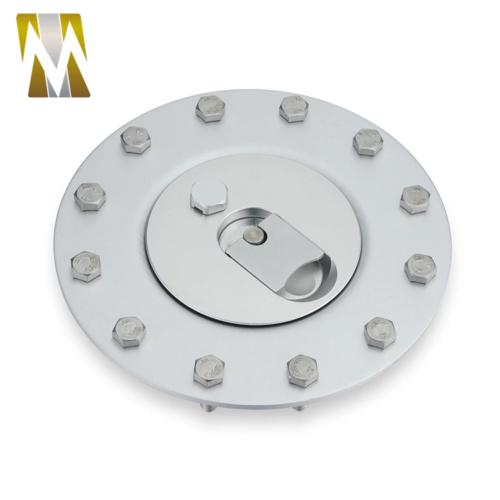 Silver Aluminum Billet Fuel Cell Fuel Surge Tank Cap Flush Mount 12