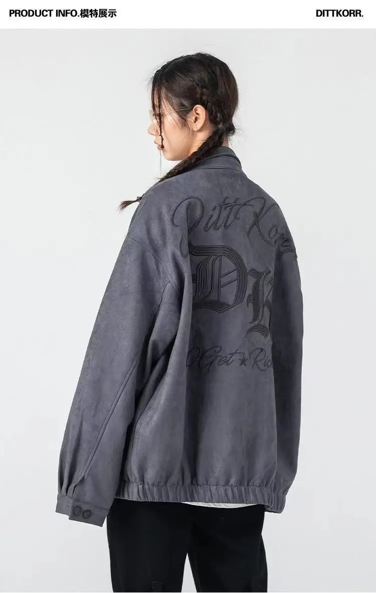 Embroidery Jacket For Men Women Autumn American Vintage Street Loose Japan Baseball Uniform Coat Bown Classical Racing Jackets