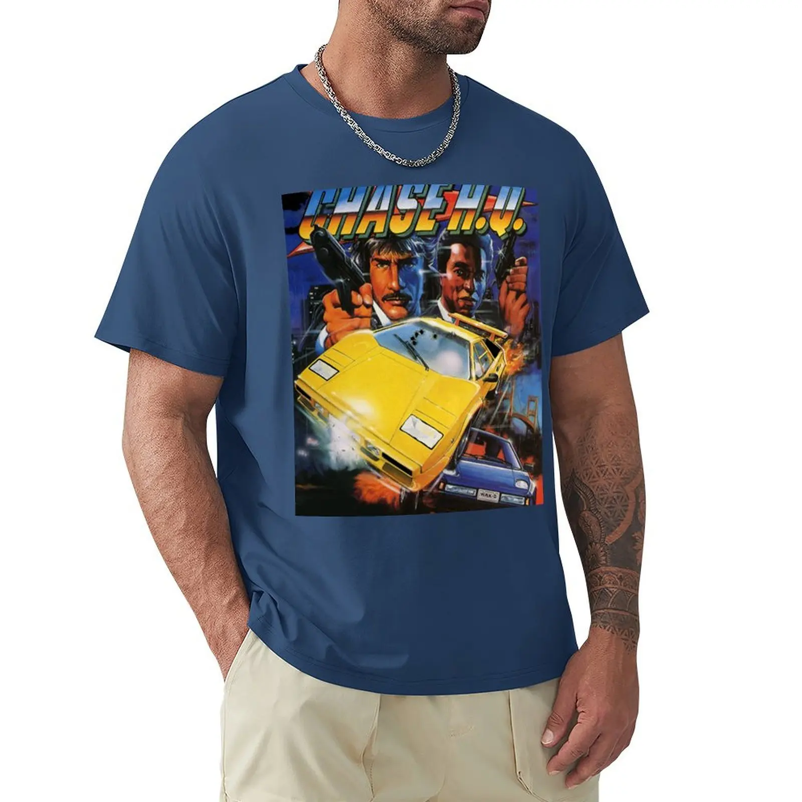 

chase hq T-Shirt anime clothes oversized blanks mens graphic t-shirts hip hop