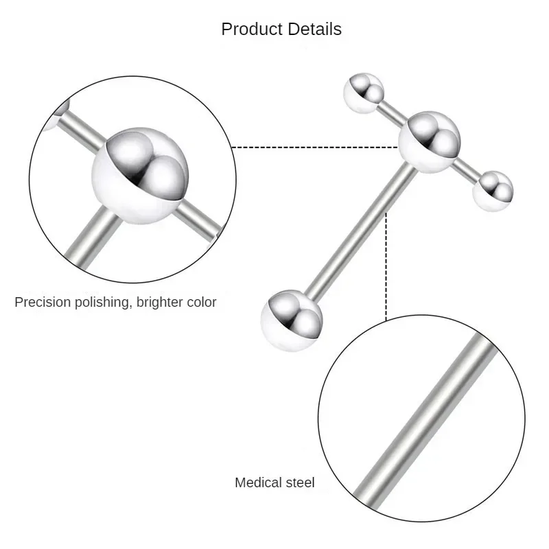 Piercing Jewelry Body Piercing Jewelry Ear Piercing Jewelry Dumbbell Titanium Steel Tongue Nail Stainless Steel Ear Studs