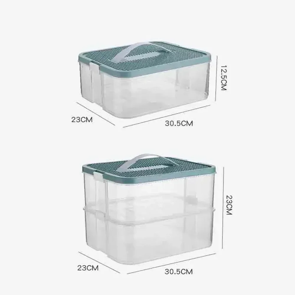 Storage Box 2 Layers Transparent Children Toy Organizer