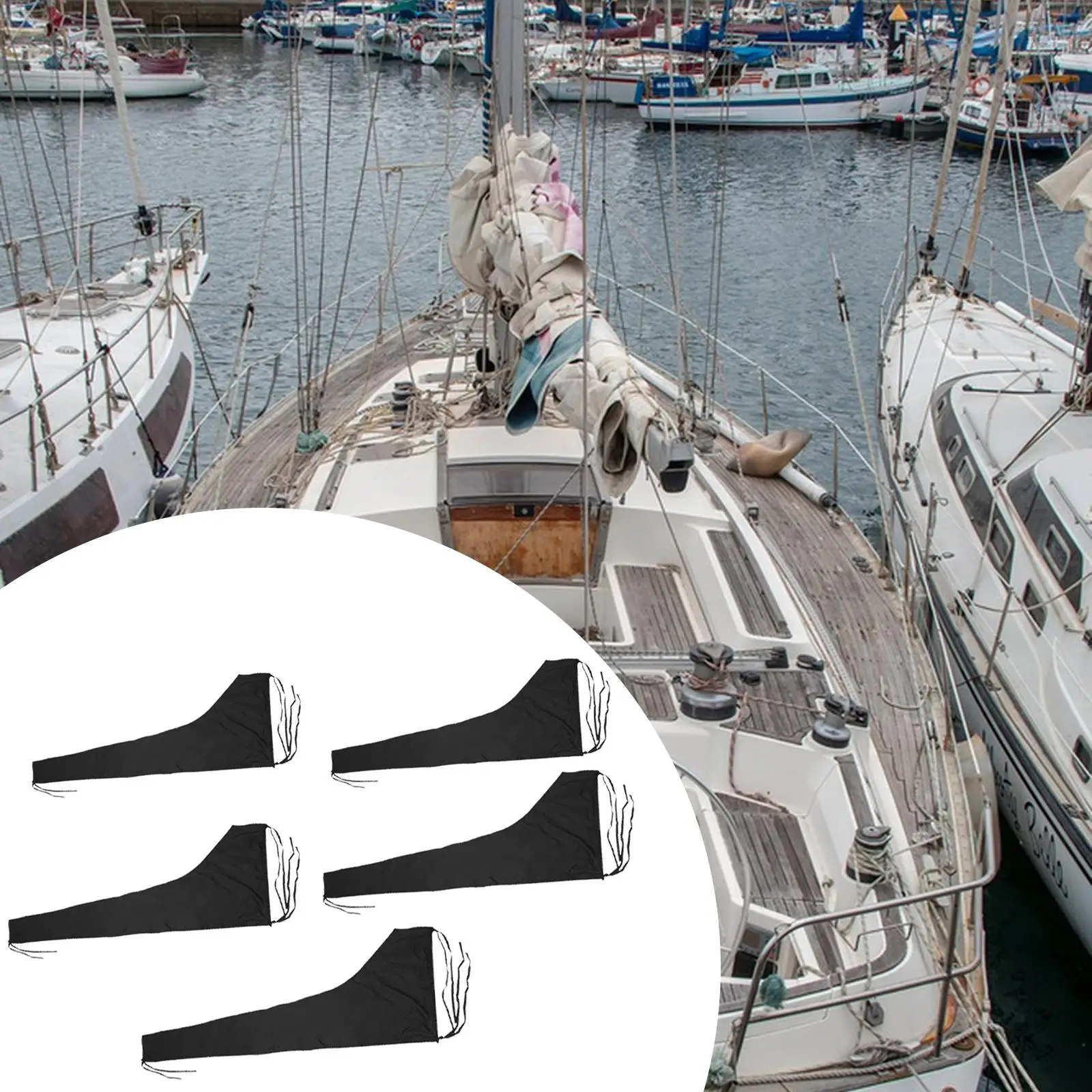 Waterproof Mainsail Boom Cover Easy to Use Adjustable Strap Weather Resistant Dustproof Oxford Cloth Sailboat Shade Sail Cover Waterproof Mainsail Boom Cover Easy to Use Adjustable Strap Weather Resistant Dustproof Oxford Cloth Sailboat Shade Sail Cover