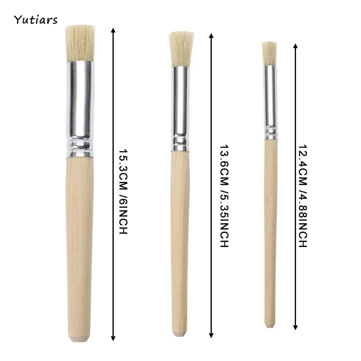 6/12pcs Stencil Paint Brushes Set Bristle Hair Wooden Handle DIY Crafts Watercolor Oil Acrylic Painting