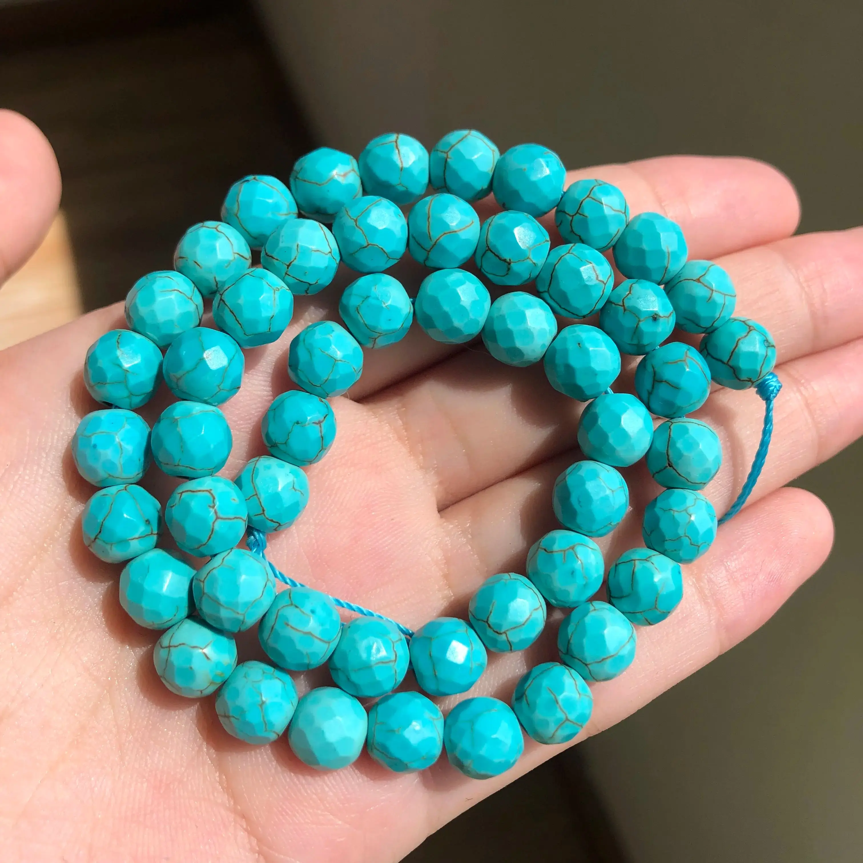 6-12MM Natural Stone Beads Faceted Turquoises Howlite Beads