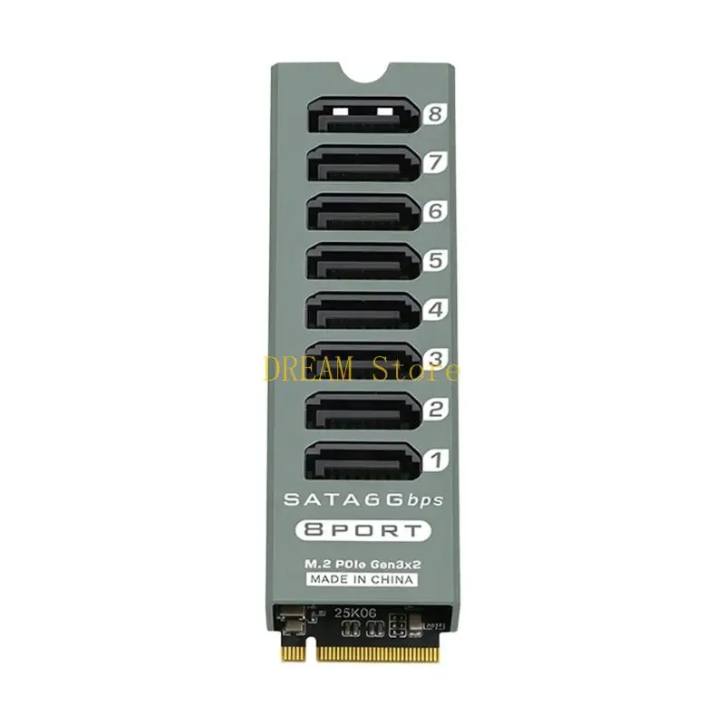 M.2  8 SATA3 포트 어댑터 카드는 6Gbps 전송 및 LED 표시기를 지원합니다.