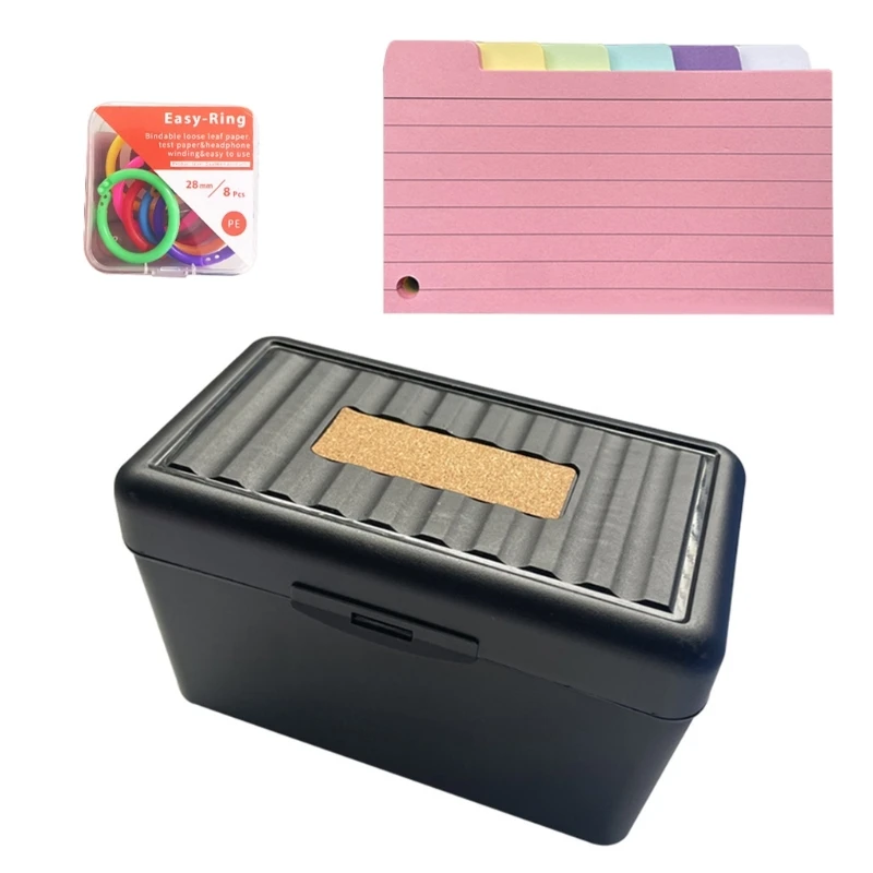 DXAB Colored Index Cards Dividers 3x5 Inches Tabbed Cards Ruled Note Card Dividers Lined Pattern Flashcards Studying Cards 3