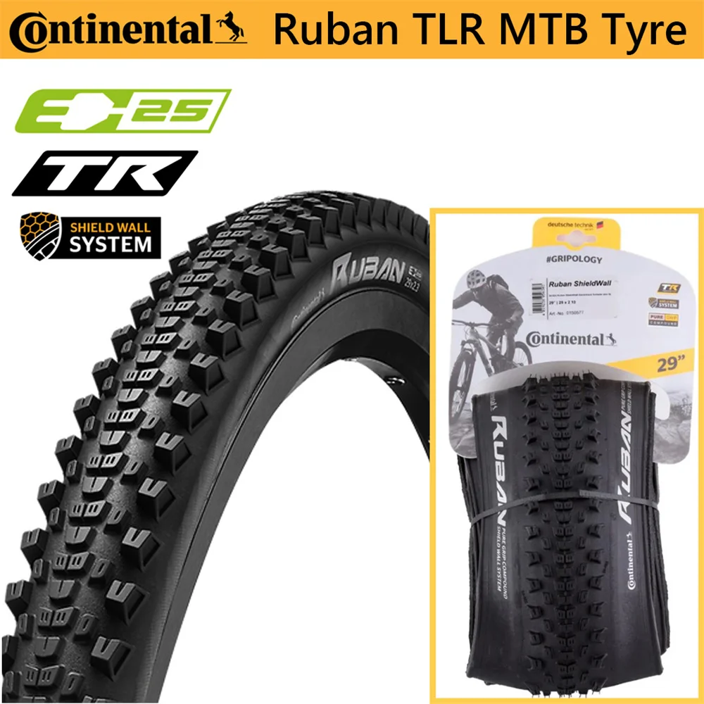 Pneumatici Tubeless Continental Ruban Shieldwall Mtb 27.5/29In Tlr E-25 Pneumatici Pieghevoli 29 In Mtb Tubeless Xc