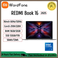 XIAOMI Laptop Redmi Book 16 2025 16"Inch 60Hz 120Hz RAM 16GB/32GB SSD 1TB Intel Core 5 210H 220H Notebook Ultrabook Computer PC 1