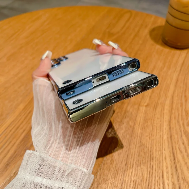 Luxury Slim Transparent Plating Frameless Phone Case with Camera Lens Protection