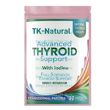 30 cerotti Toppe transdermiche potenziate tiroideo con iodio Ashwagandha vitamina B12 zinco per metabolismo energetico e concentrazione
