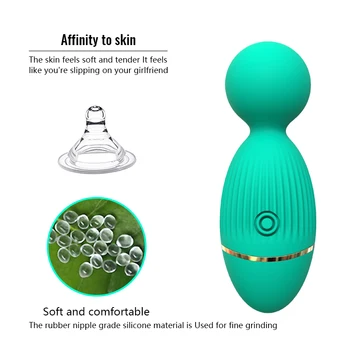 Mini AV Wand Vibrator,Ultra Soft Silicone Touch,Body-Safe Silicone,10 Mode Strong Vibration,Quiet,Secret,Rechargeable,Waterproof 4