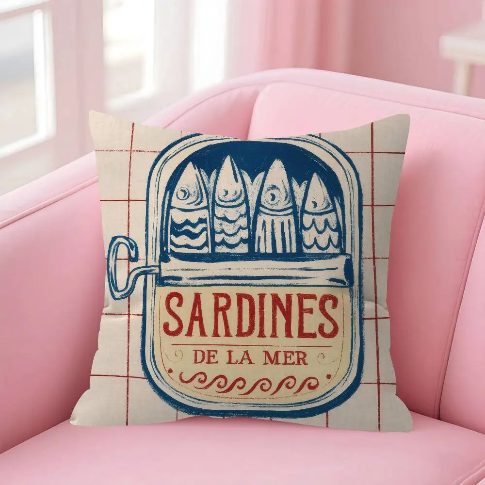 Anime Sardinen Kunst Kissenbezug Kissenhülle Wohnzimmer Sofa Heimdekoration Personalisiert – Detail 7