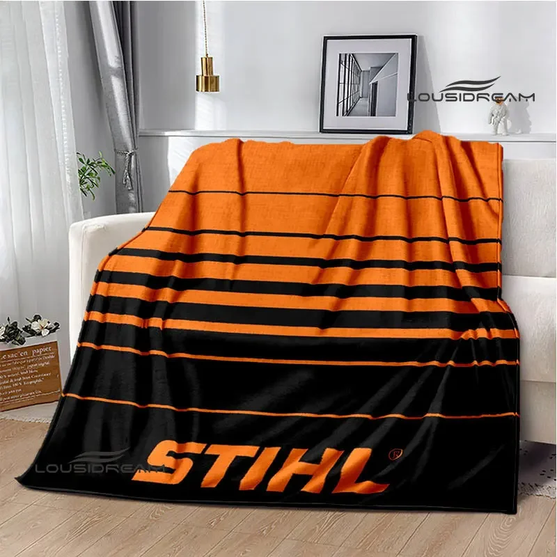 stihl logo printed Warm Flange blanket picnic Soft and comfortable blanket bed linings birthday gift 2