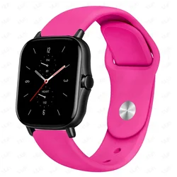 Versatile Silicone Smartwatch Band - 20mm/22mm Strap for 22mm watch band (Barbie powder 20)