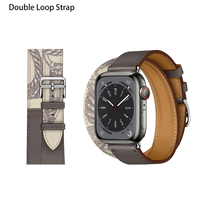 thumbnail image 1 of Correa de cuero genuino para Apple Watch 10, 9, 8, 7, 46 mm, 45 mm, 41 mm, pulsera Ultra2 de 49 mm, 6, 5, 4 SE, 44 mm, 42 mm y 40 mm, 1 of 5