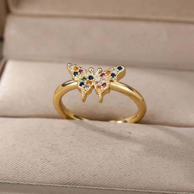 Flare Orange Butterfly Diamond Ring | Fancy Rings | CaratLane