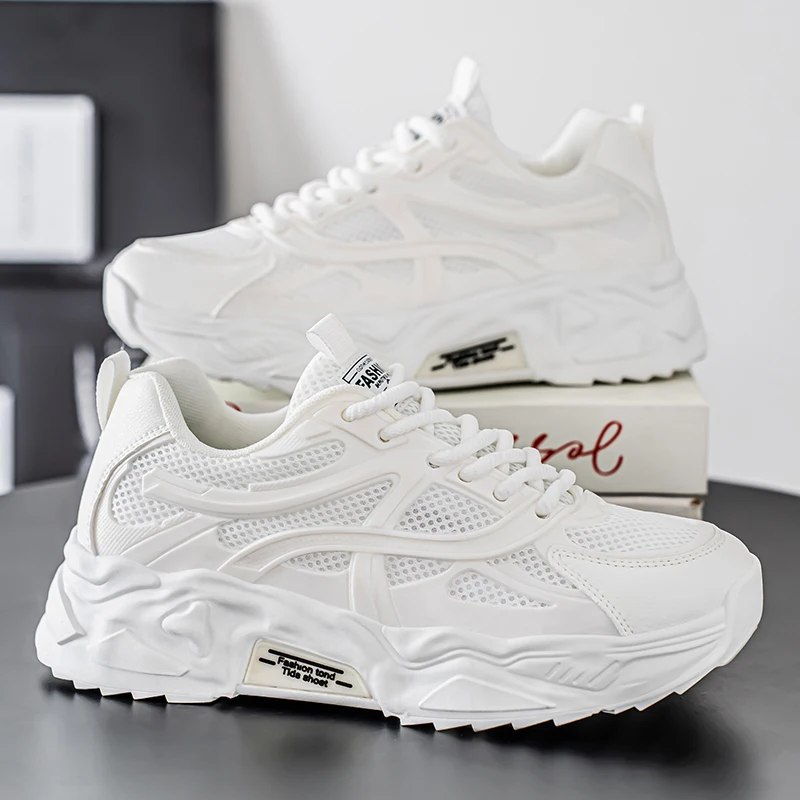 Men's Lightweight and Breathable Casual Sports Shoes - Low-Top Lace-Up Design, Durable Pvc Soles for Hiking, Outdoor and Daily Use - Must-Have Outdoor Shoes for Spring, Summer and Autum | Textured Fabric | Lightweight Shoes