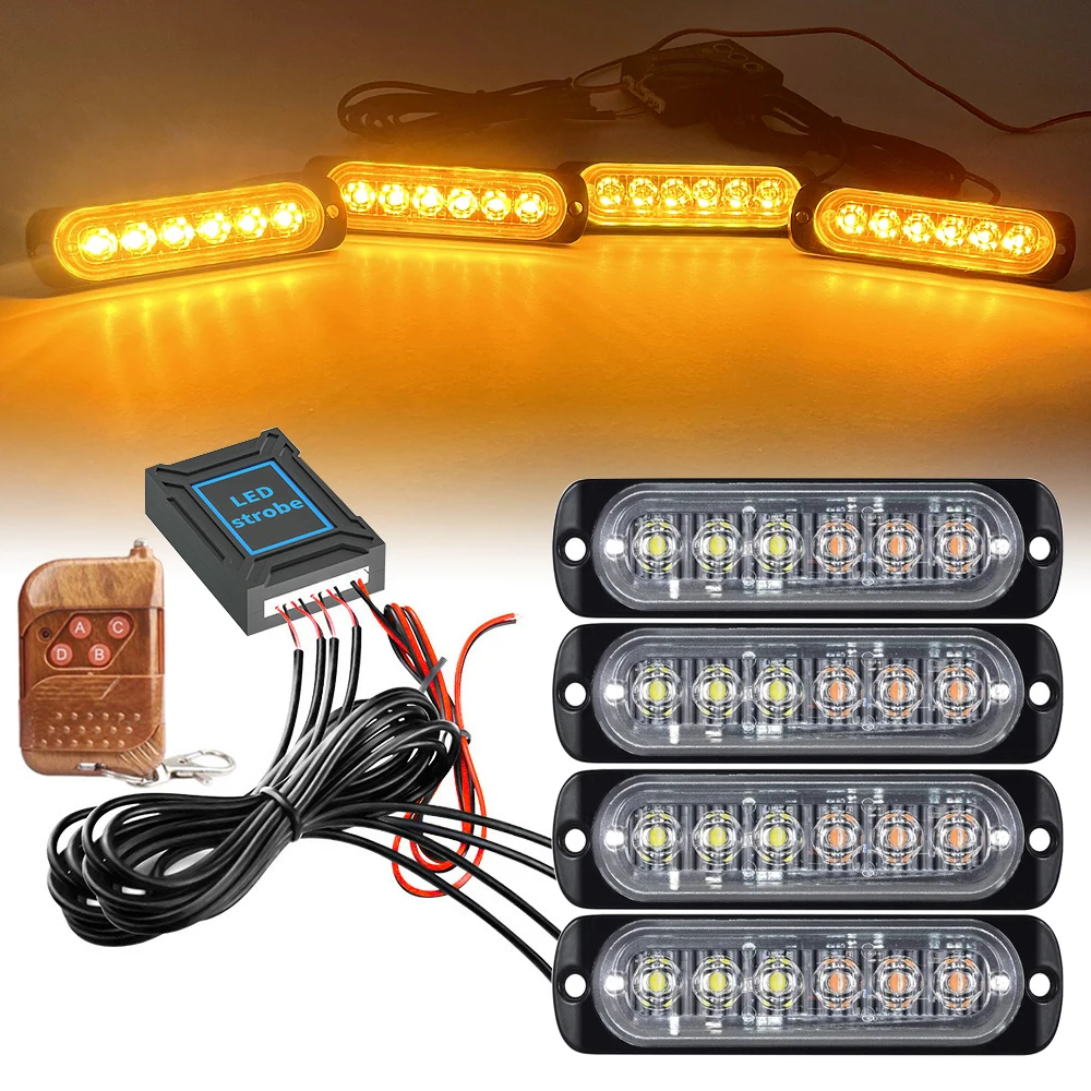 WDKXCN Lot 8 Lumières LED Stroboscopiques Sans Fil – 8 Couleurs, 10 Modes – Télécommande 7 M – IP65 – Pour Drone, Moto, Voiture, Bateau RC