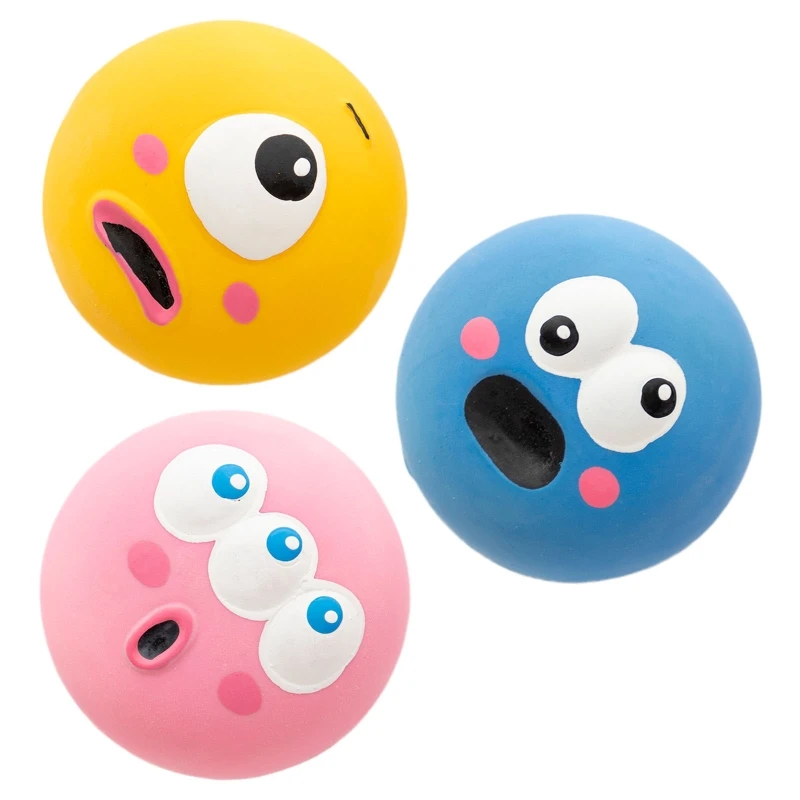 

Squeak Dog Soft Rubber Balls Puppy Chew Toy with Squeaker Bright Colors Dropship
