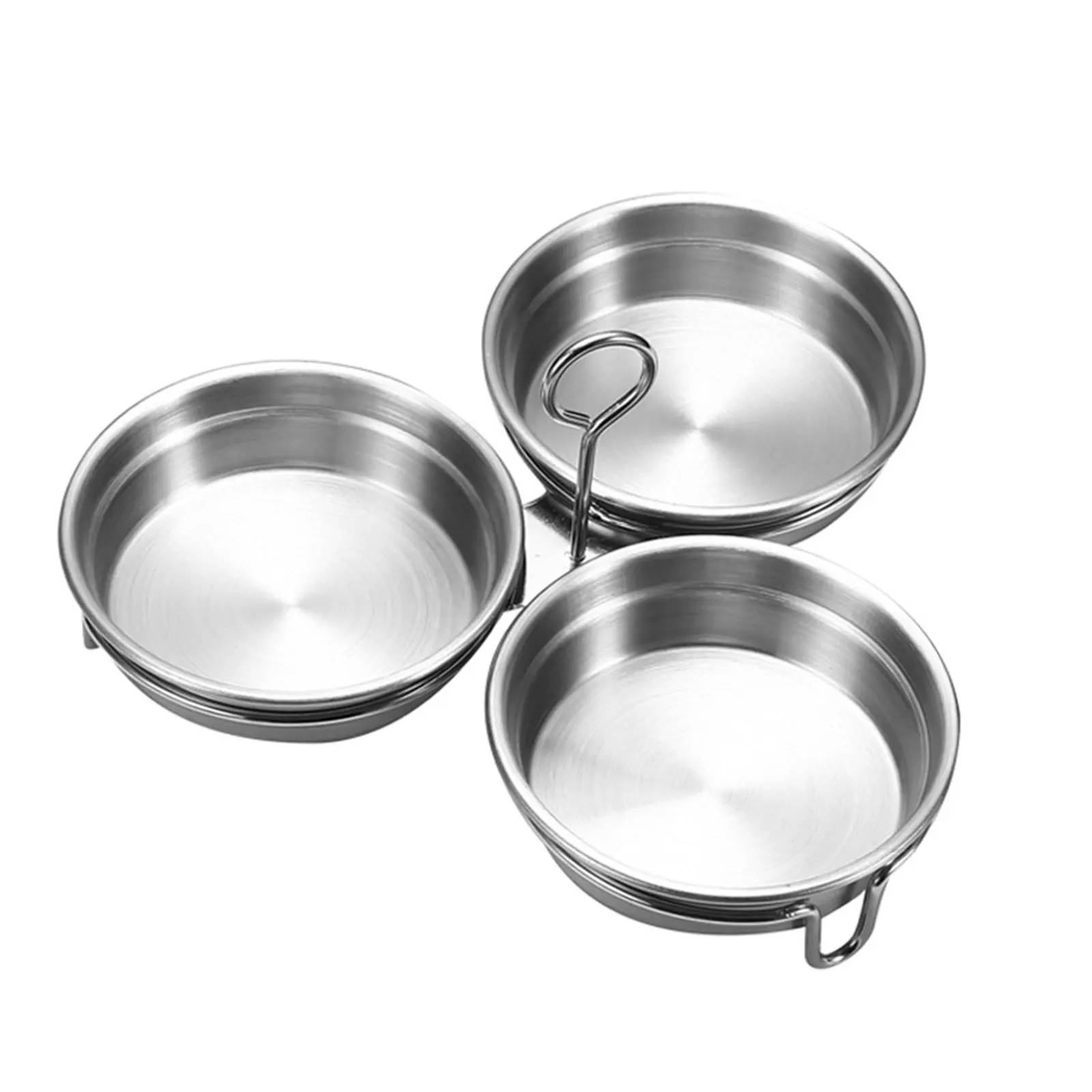 3pieces Stainless Steel Poached Egg Maker With Handle Easy To Extract Cups Arc Shaped Steamed egg poacher