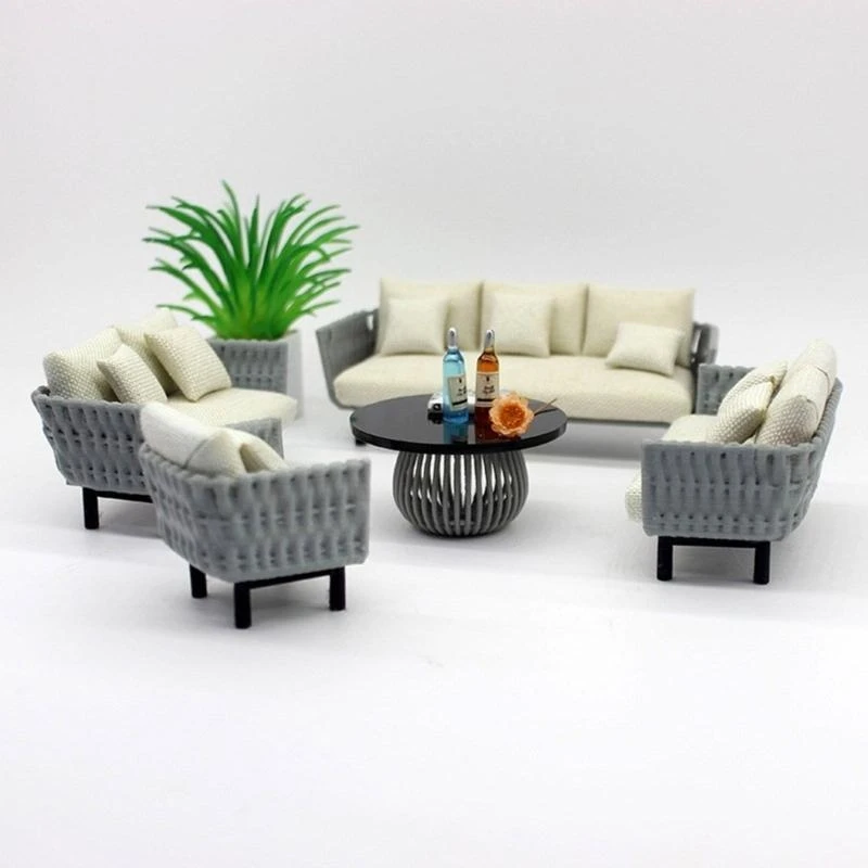 미니어처 가구 장난감 소파 모델 1/20 1/25 1/30 스케일 인형 하우스 장식