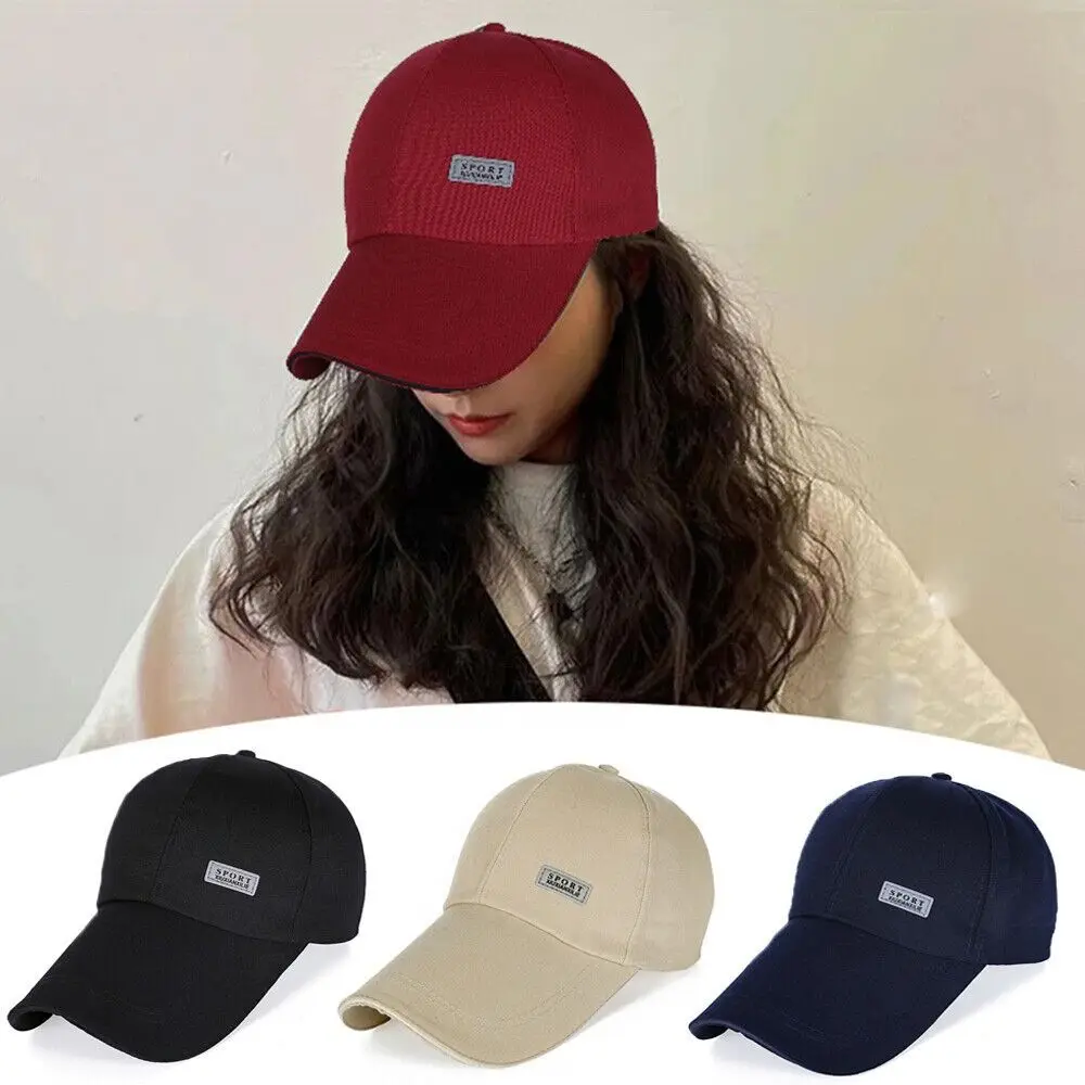 

Canvas Baseball Cap Mens Women Solid Color Adjustable Sun Hat Breathable Curved Brim Peaked Cap Outdoor