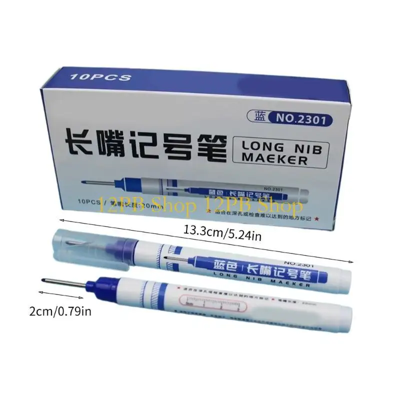 12PB 10Pcs 방수 깊은 도달 마커 20mm 깊은 구멍 마커 긴 팁 목수 마커 금속 나무에 대 한 목공 도구