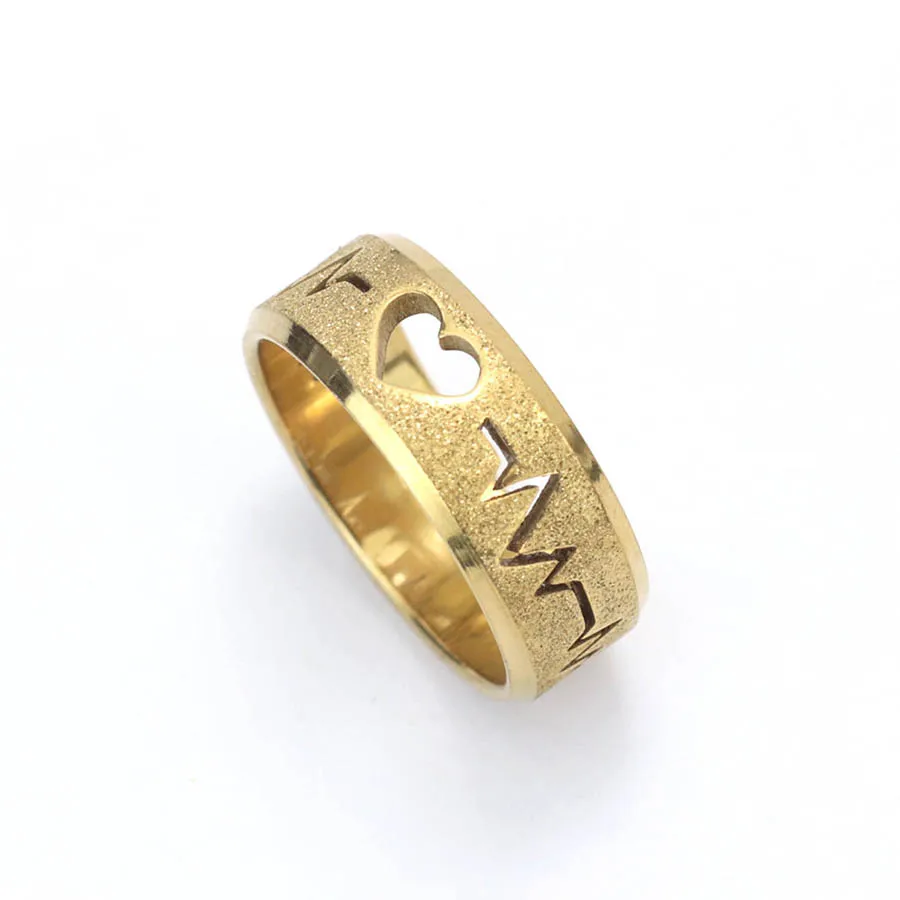 Stainless Steel Couple Ring Heart Shaped Valentine Gift