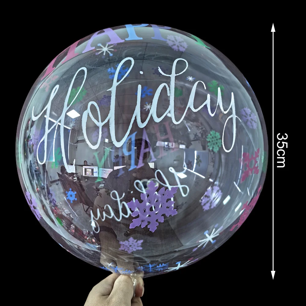 thumbnail image 1 of Globo Bobo con estampado navideño, 10/30 unidades, muñeco de nieve, Papá Noel, alce, patrón de árbol de Navidad, decoración para fiesta de Navidad, regalos para niños, 1 of 5