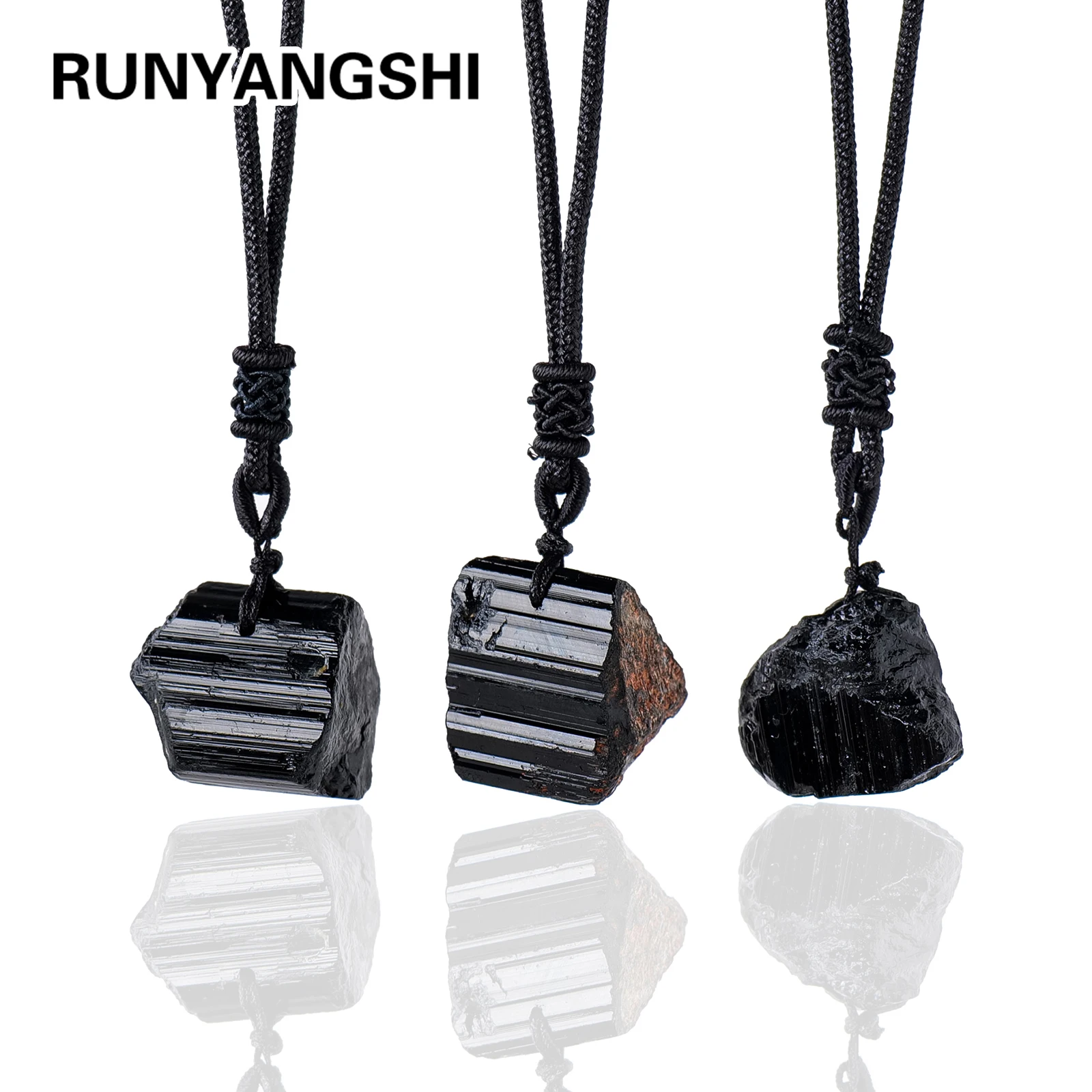 Ciondolo Pietra Tormalina Nera Pezzo Reiki Chakra Cristallo Pietra - Foto 6