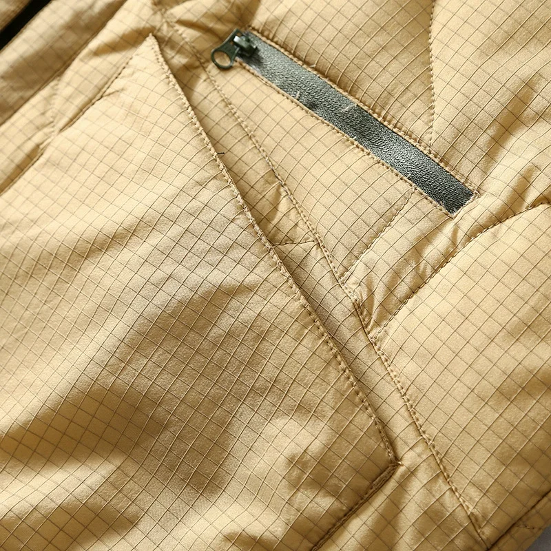 Weiße Entendaunen-Winterjacke für Paare, winddicht, wasserdicht, Sport, leicht, warm, Kragenlos, Outdoor, Trekking und Skifahren – Detail 22