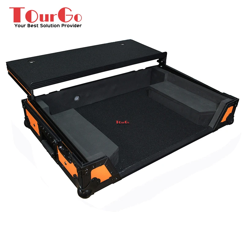 Orange Flight Case For DDJ-SX3/SX2 Digital Controller With Laptop Shelf & Wheels 3