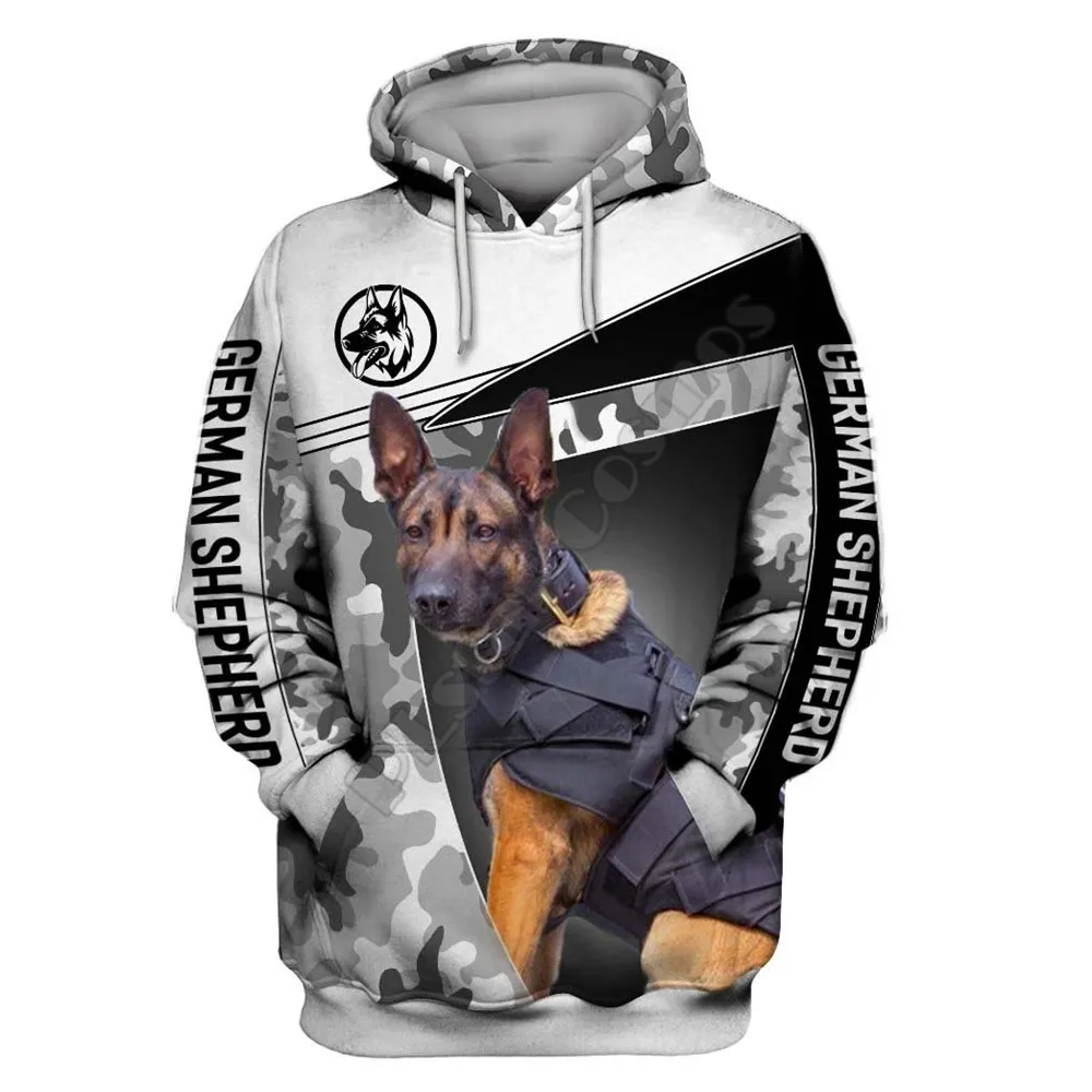 thumbnail image 1 of Sudadera con capucha y estampado 3D por todas partes con diseño de pastor alemán Love Dog Love Dog 01, 1 of 4