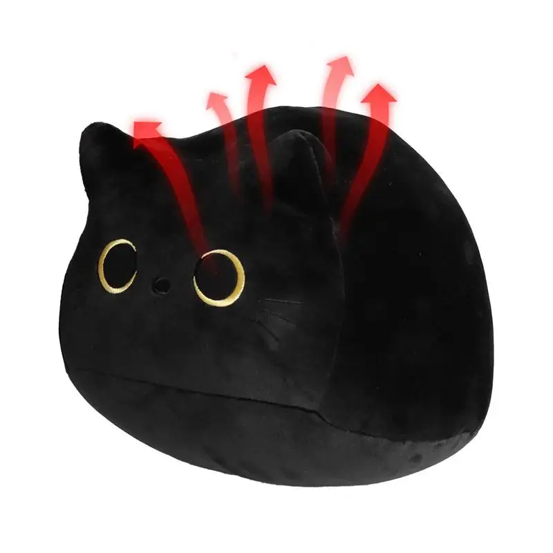 

Heatable Stuffed Animals Cat Black Cat Plush Toys Pillow Cat Toy Soft Stuffed Animal Pillow Cute Animal Toy Pillow Cushion For