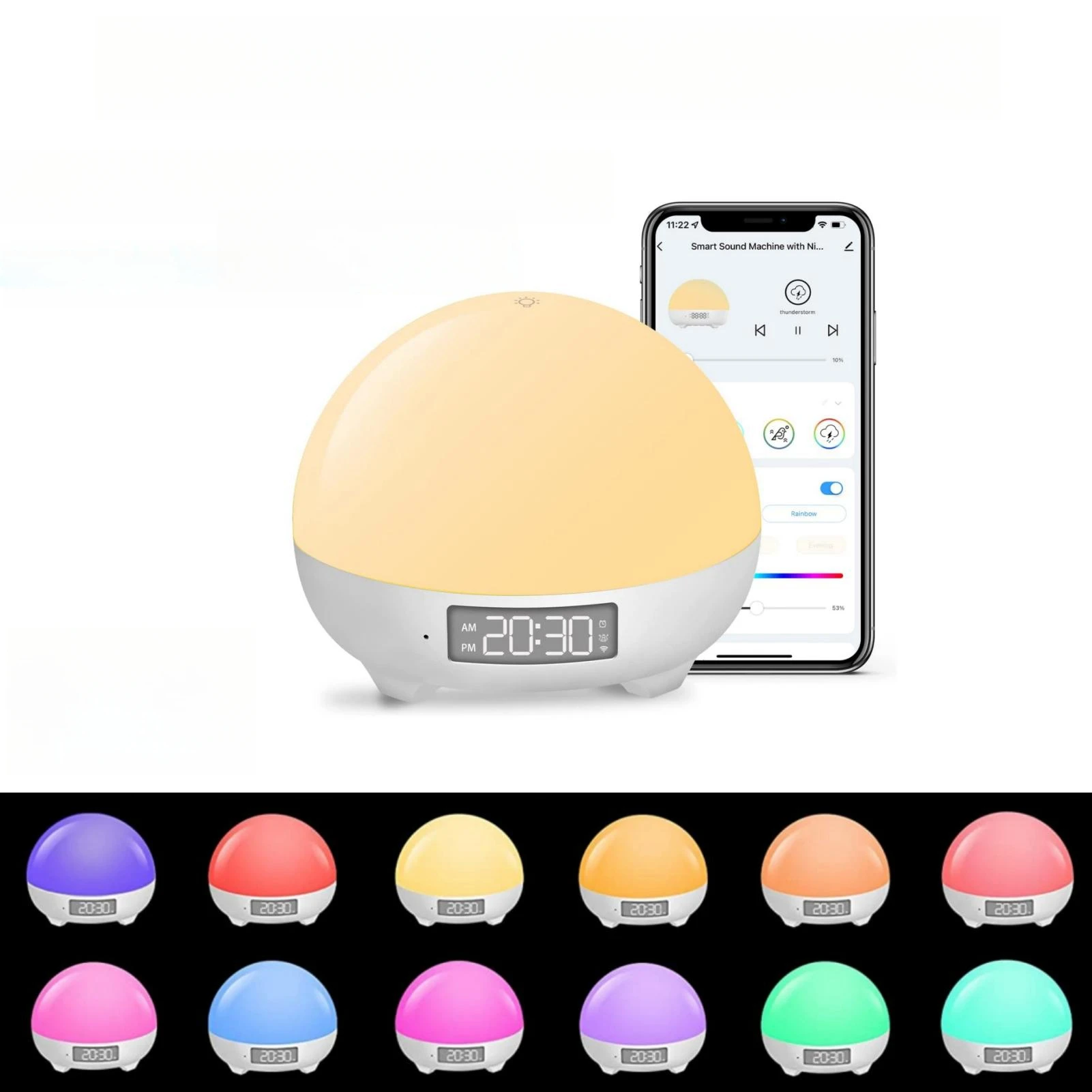 Baby Sleep White Noise Sound Machine Built-in Baby Cry Detector With Night Lights Adjustable 34 Soothing Sleep Aid Device