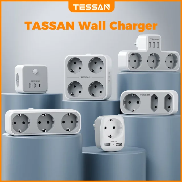 TESSAN EU Plug Power Strip with AC Outlets