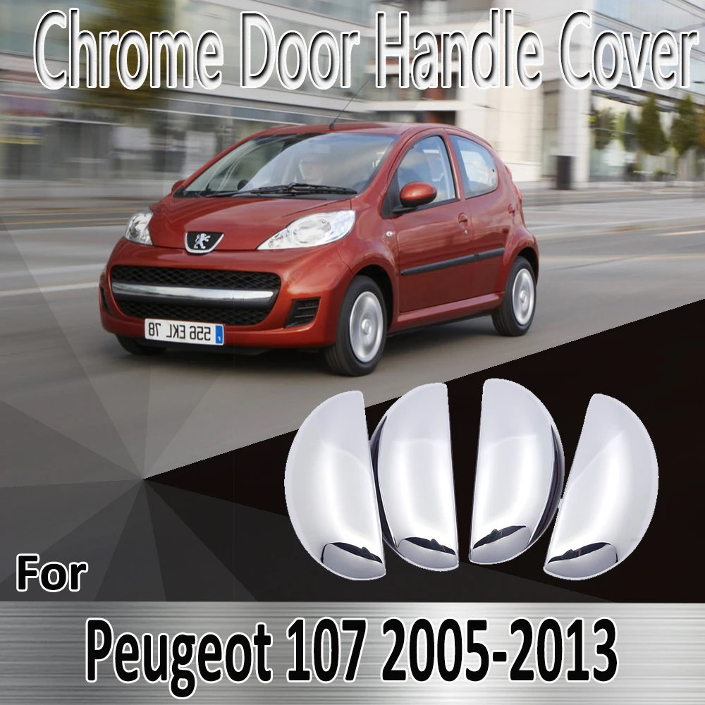 

Стикеры для стайлинга Peugeot 107 2005 ~ 2013 2010 2011 2012, Декоративные Хромированные наклейки на дверную ручку, покраска, установка, автомобильные аксессуары