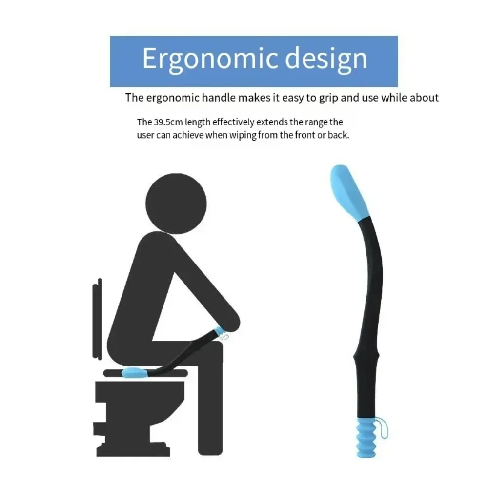 1 PC Silicone Non-bending Toilet Cleaner for Elderly Pregnant Women Disabled and Obese Toilet Auxiliary Cleaning and Nursing, toileting wipe aid
