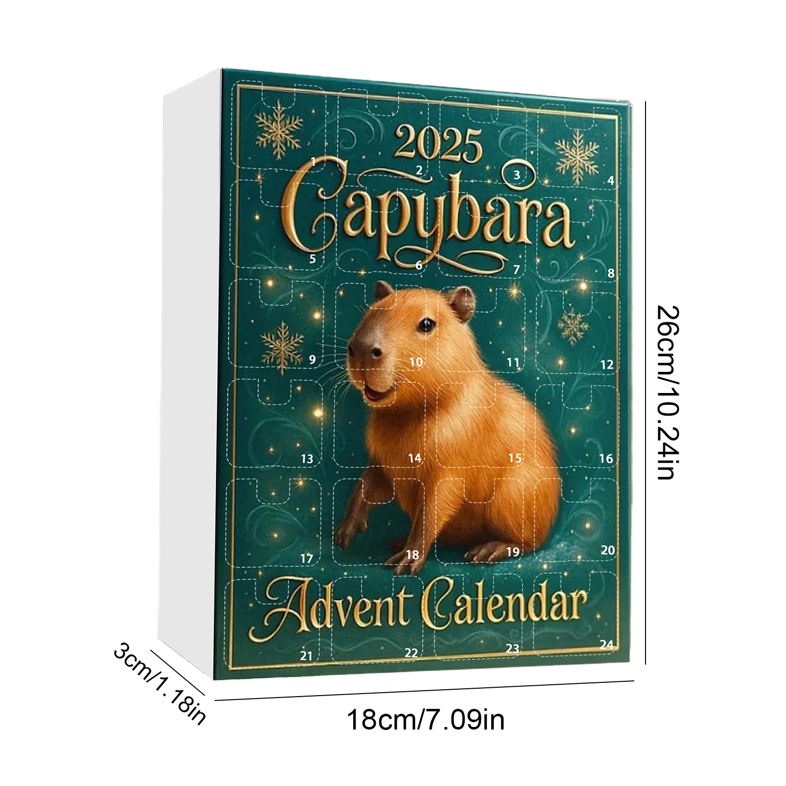 Calendrier De L'Avent Capybara 2025 - 24 Pendentifs Acryliques 2D, Décoration Noël Voiture Ou Sapin