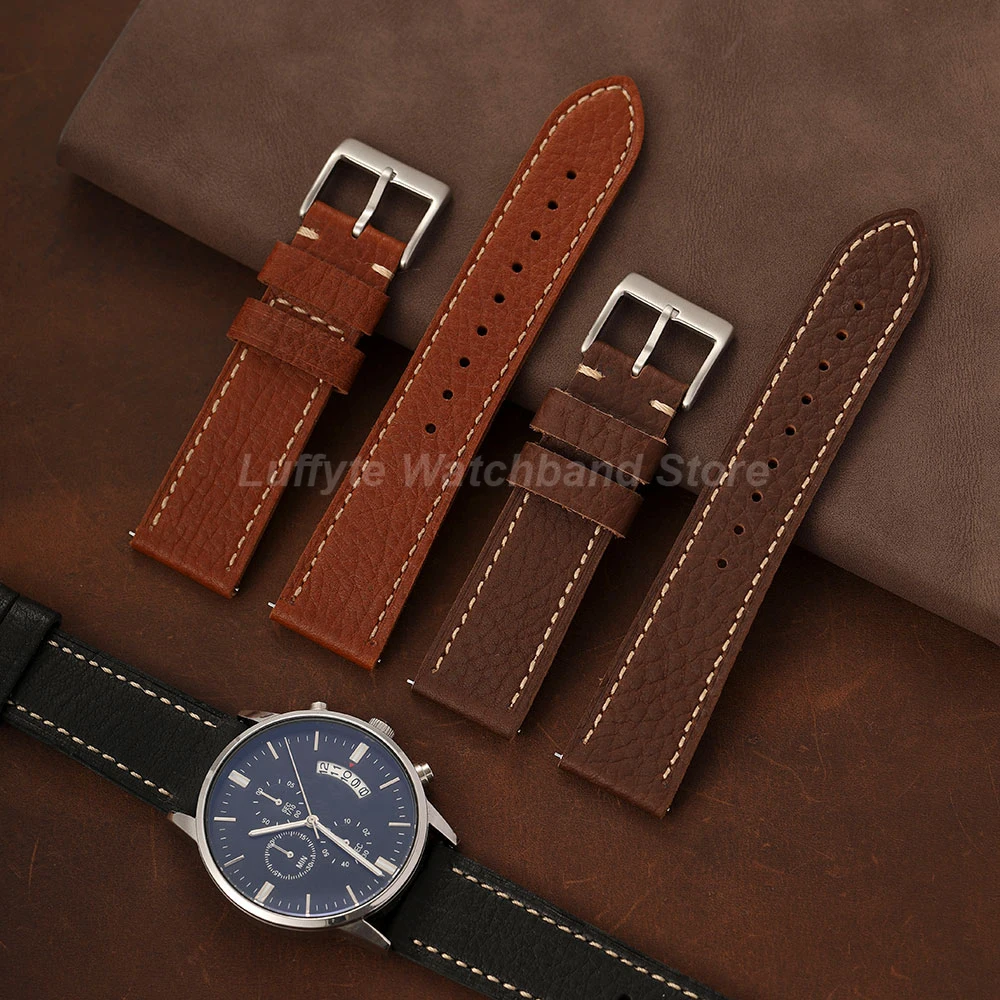 Premium Handmade Vintage Leather Watch Strap – Genuine Calfskin