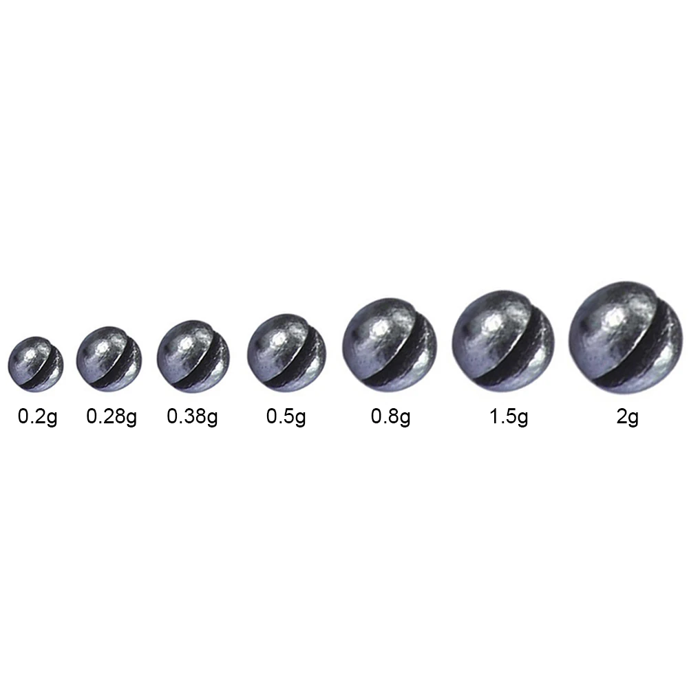 7 Sizes Split Shot Fishing Weights Removable Split Shot Sinker  0.2/0.28/0.38/0.5/0.8/1.5/2g Auxiliary Fishing Tackle Accessories