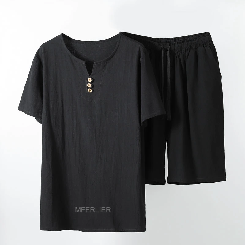 Summer Shirt Men 5XL 6XL 7XL 8XL 9XL 10XL Bust 155cm Tops With Shorts Cotton Shirt 5 Colors