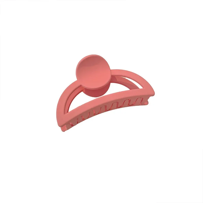 Korean Summer New Makaron Semicircular Acrylic Hair Claw Clips Sweet Temperament Girl's Hairpin Student's Hair Accessories korean leopard head rope temperament simple acrylic hair ring fashion heart horsetail holder rubber bands women hair accessory