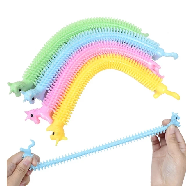 Funny Unicorn Pull Worm Noodle Fidget Toys Stretch String TPR Rope