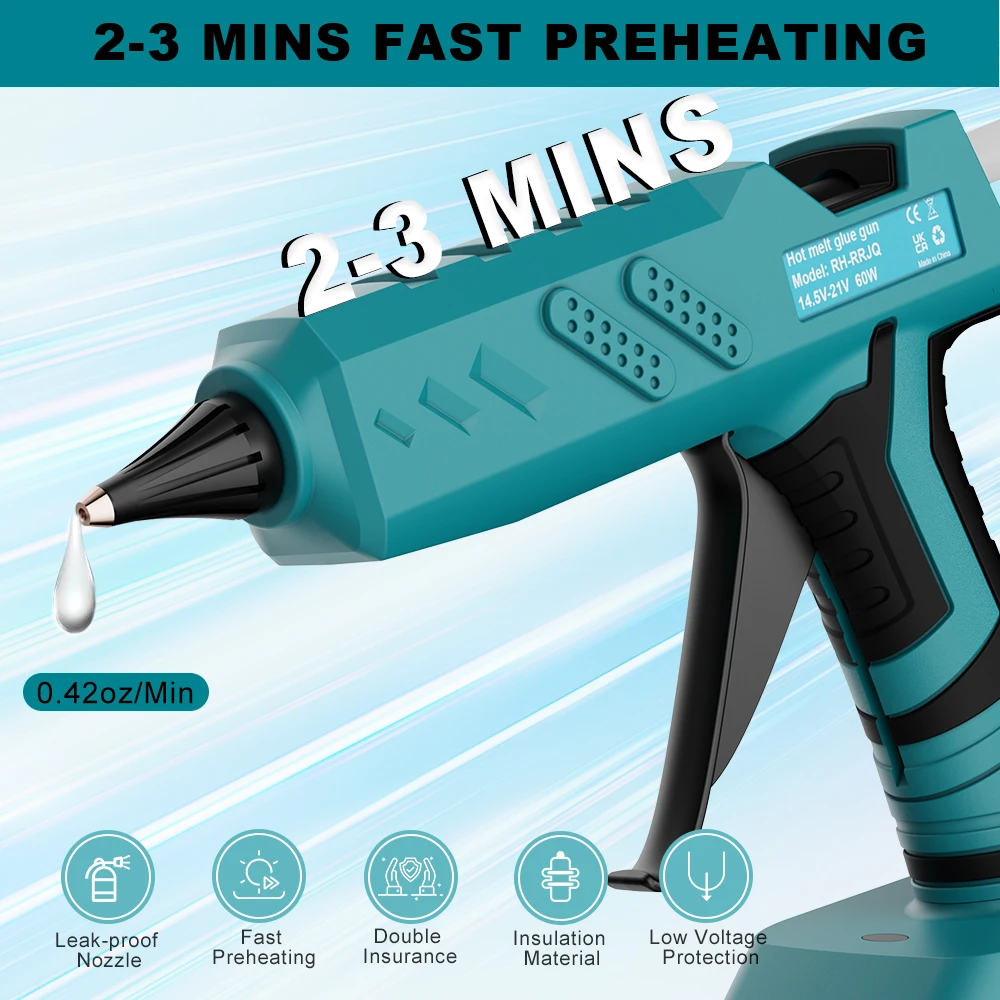 Hot Air Gun Heat Gun Mellif 80W Cordless Hot Glue Gun for Makita 18V LXT Battery BL1830 BL1840 Full Size DIY Electric Heat Repair Tool