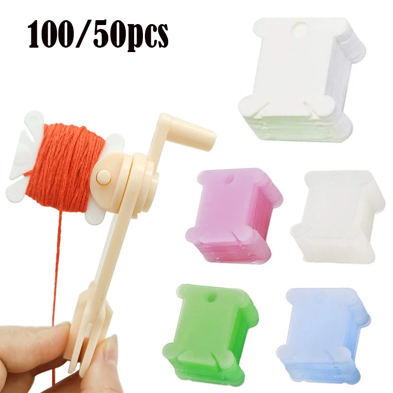 100/50pc Embroidery Thread Holder Floss Craft Bobbin Cross Stitch Storage  Thread Board Card Thread Organizer Sewing Accessories - AliExpress