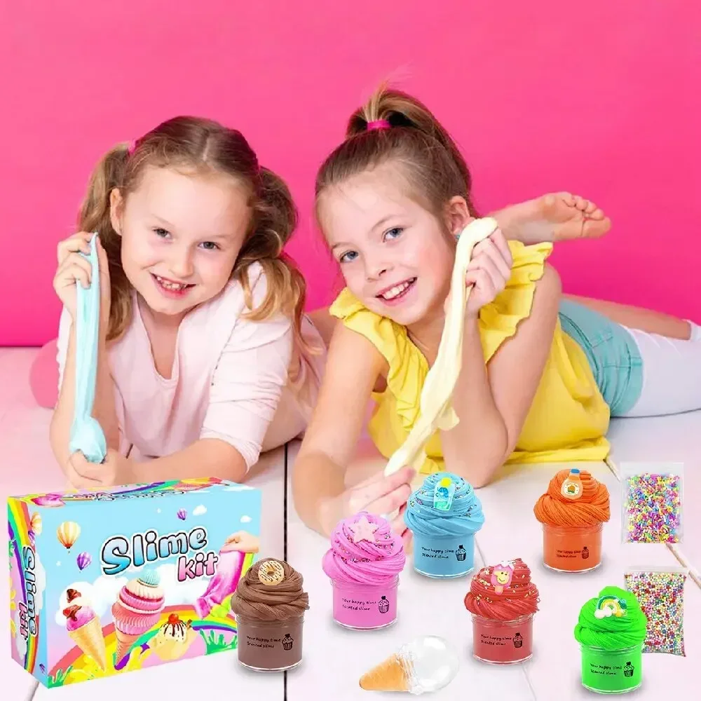 Fluffy slime Butter Slime Fluffy Slimes Plasticine Making Kids Toy Putty Snail Toy Kids Slime Cream Cloud Plasticine Gifts Toys for Children
