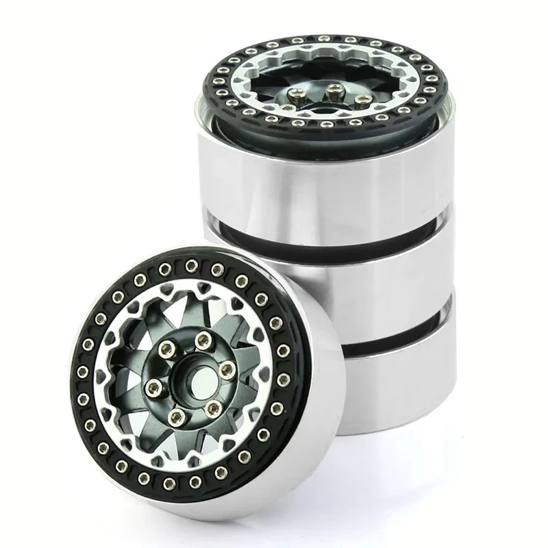 

4 PCS 1.9 Beadlock Wheel Hub Rim for 1/10 RC Crawler Axial SCX10 90046 Capra AXI03007 TRX4 Redcat Gen8 VS4-10