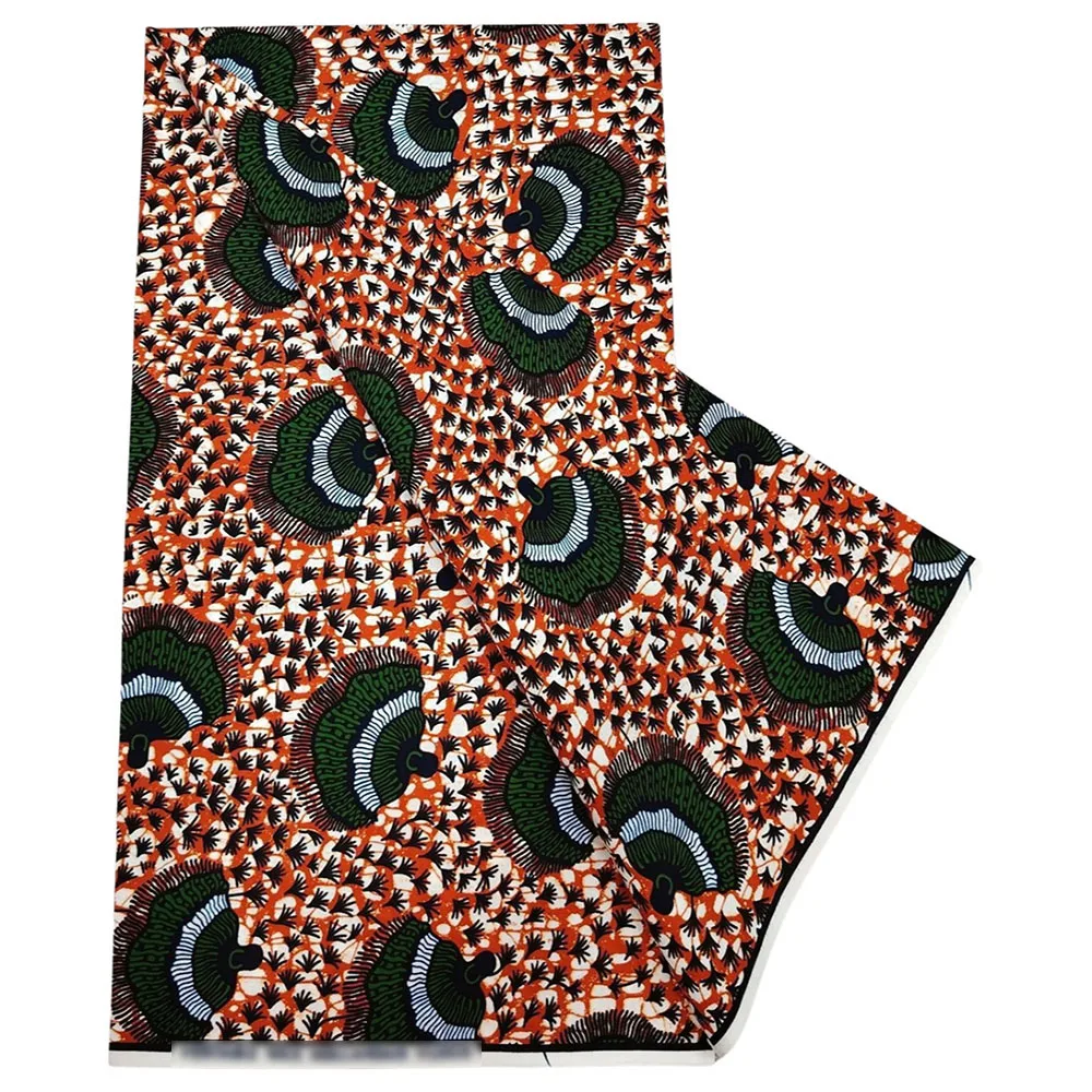 Lovely Real Wax Print Cotton Fabric Dutch Wax African Cloths 6 Yards For Sewing Good-Looking Garment 10W4